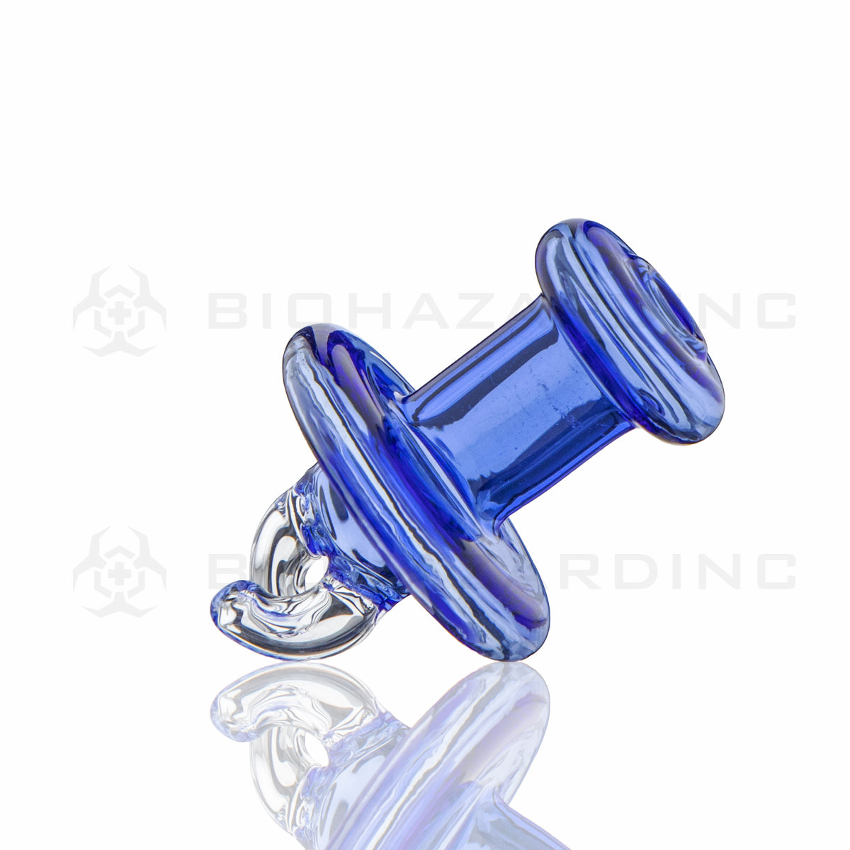 Carb Cap | Dual Airflow Directional Glass Carb Cap | Various Colors Carb Cap Biohazard Inc Blue  