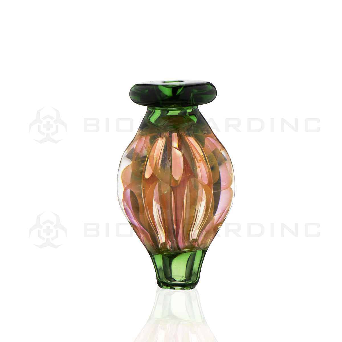 Carb Cap | Snaked Glass Round Directional Carb Cap | Various Colors Carb Cap Biohazard Inc Green