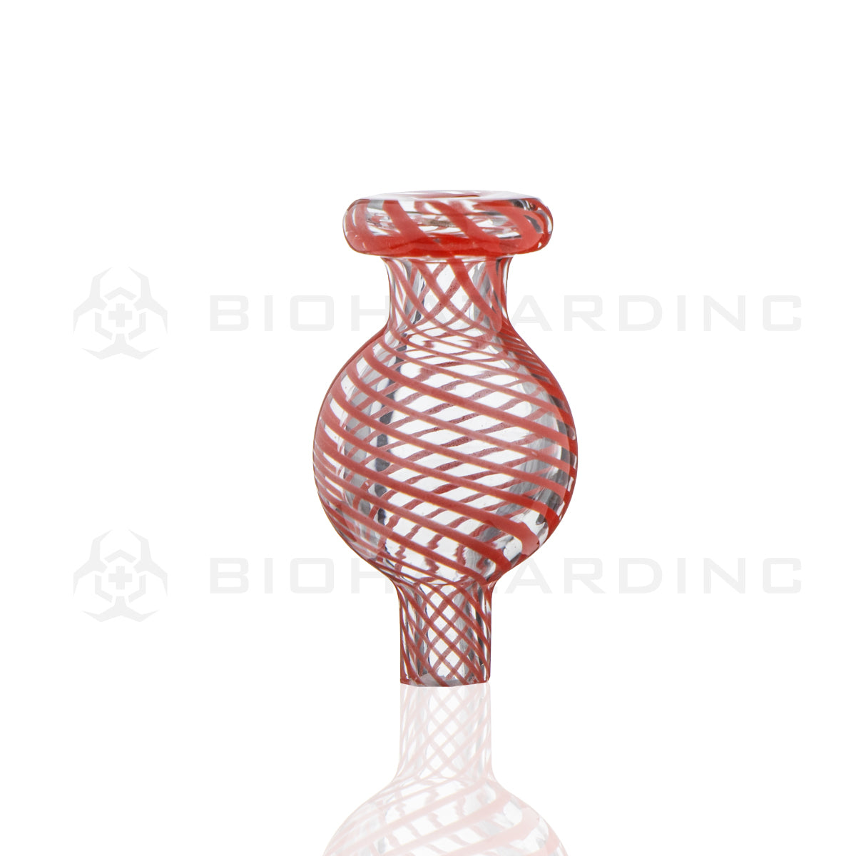 Carb Cap | Spiral Swirl Red Glass Bubble Carb Cap Biohazard Inc
