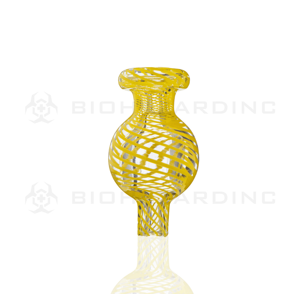 Carb Cap | Spiral Swirl Glass Bubble | Various Colors Carb Cap Biohazard Inc Yellow