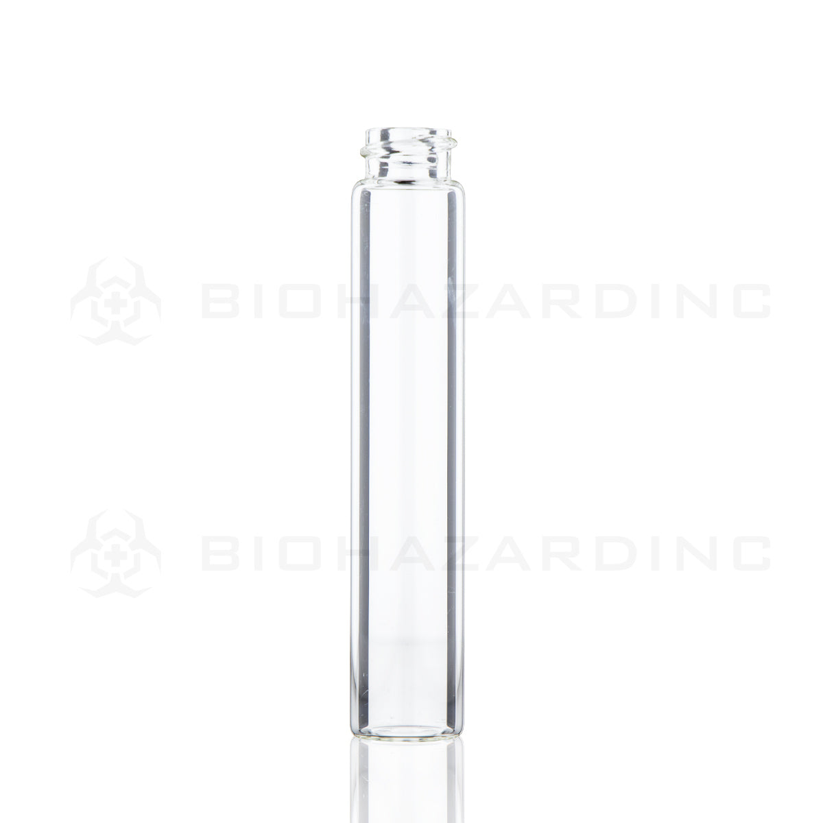 Glass Vial | Clear Glass Pre-Roll Tube | 18mm - 110mm - 240 Count Child Resistant Blunt Tube Biohazard Inc   