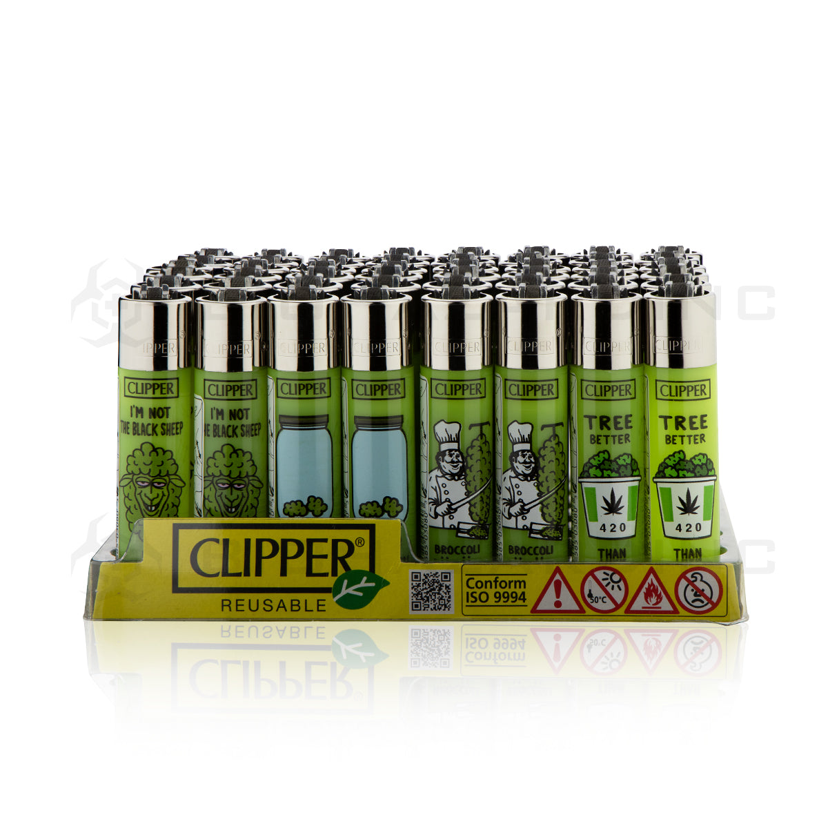 Clipper Lighter Sleeve with Grinder - Green [CLS03] : Multi-i