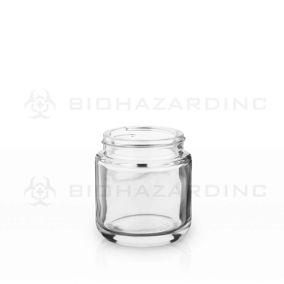Glass Jar | Rounded Base Heavy Wall Glass Jars - Clear | 53mm - 3.75oz - Various Counts Glass Jar Biohazard Inc 32 Count