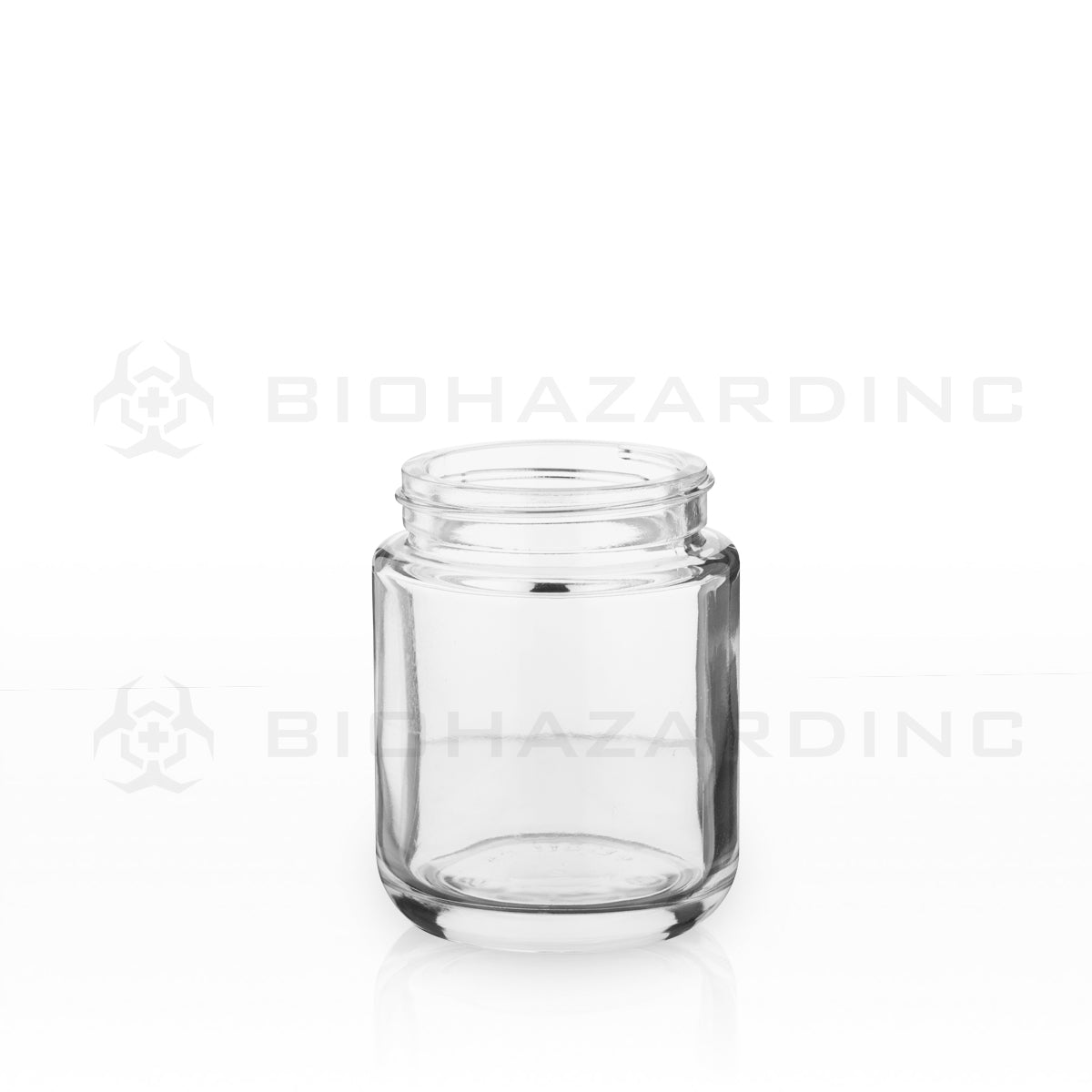 Glass Jar | Rounded Base Heavy Wall Glass Jars - Clear | 53mm - 5oz - 32 Count Glass Jar Biohazard Inc   