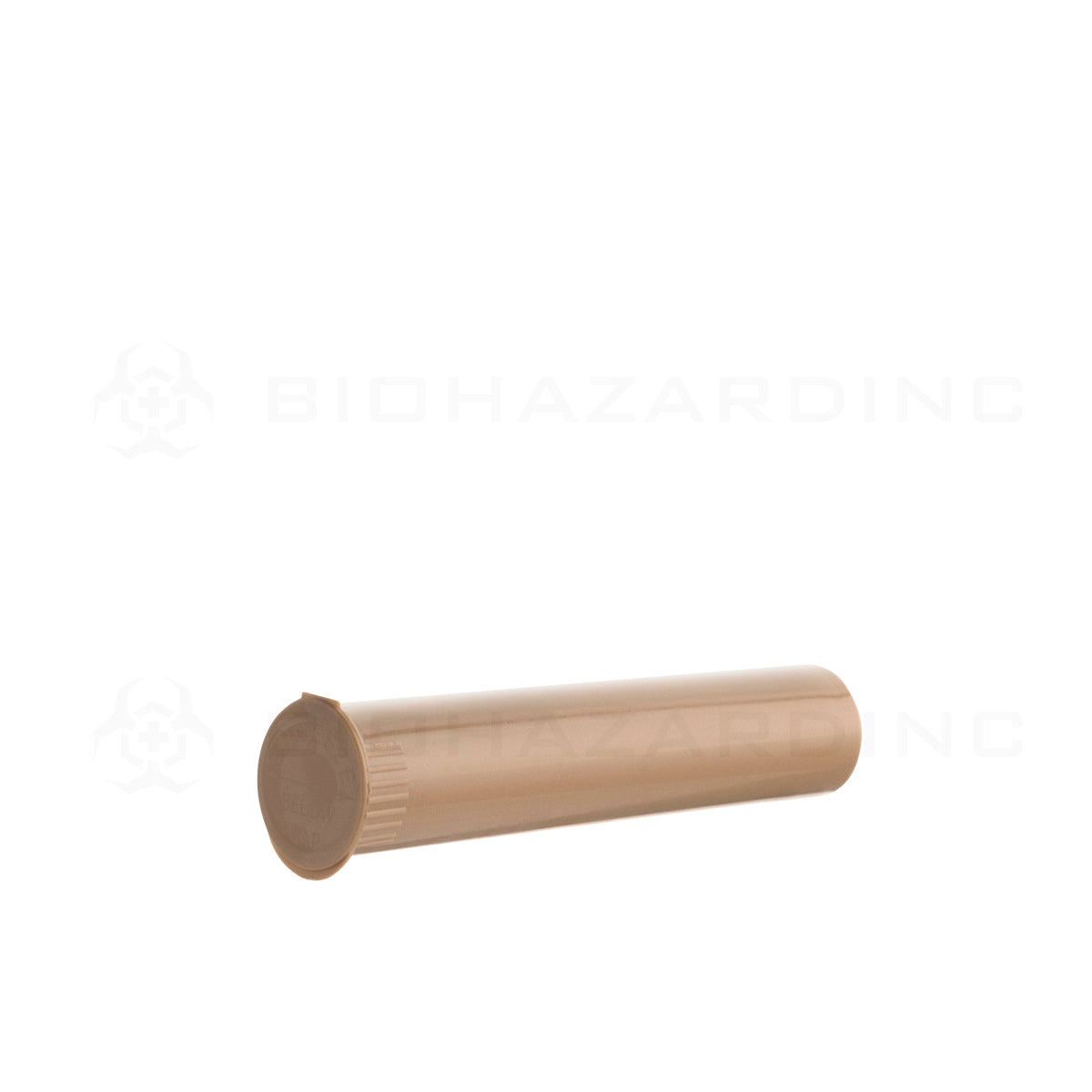 Child Resistant | Pop Top Plastic Pre-Roll Tubes | 95mm - Opaque Kraft - 1000 CT Child Resistant Joint Tube Biohazard Inc   