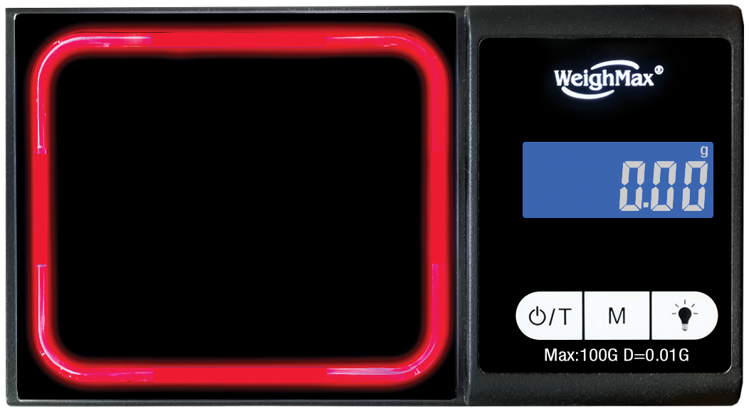 WeighMax | Luminx Digital Scale | 100g Capacity - 0.01g Readability - Various Colors Scale Biohazard Inc Red