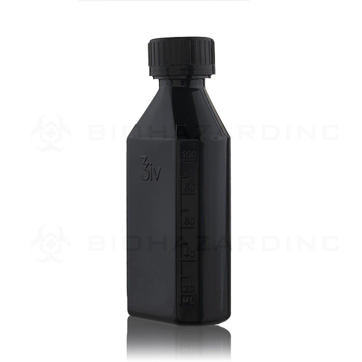 Child Resistant | Oval Bottles w/ Caps | Various Colors - 4oz - 120 Count Oval Bottles Biohazard Inc Black  