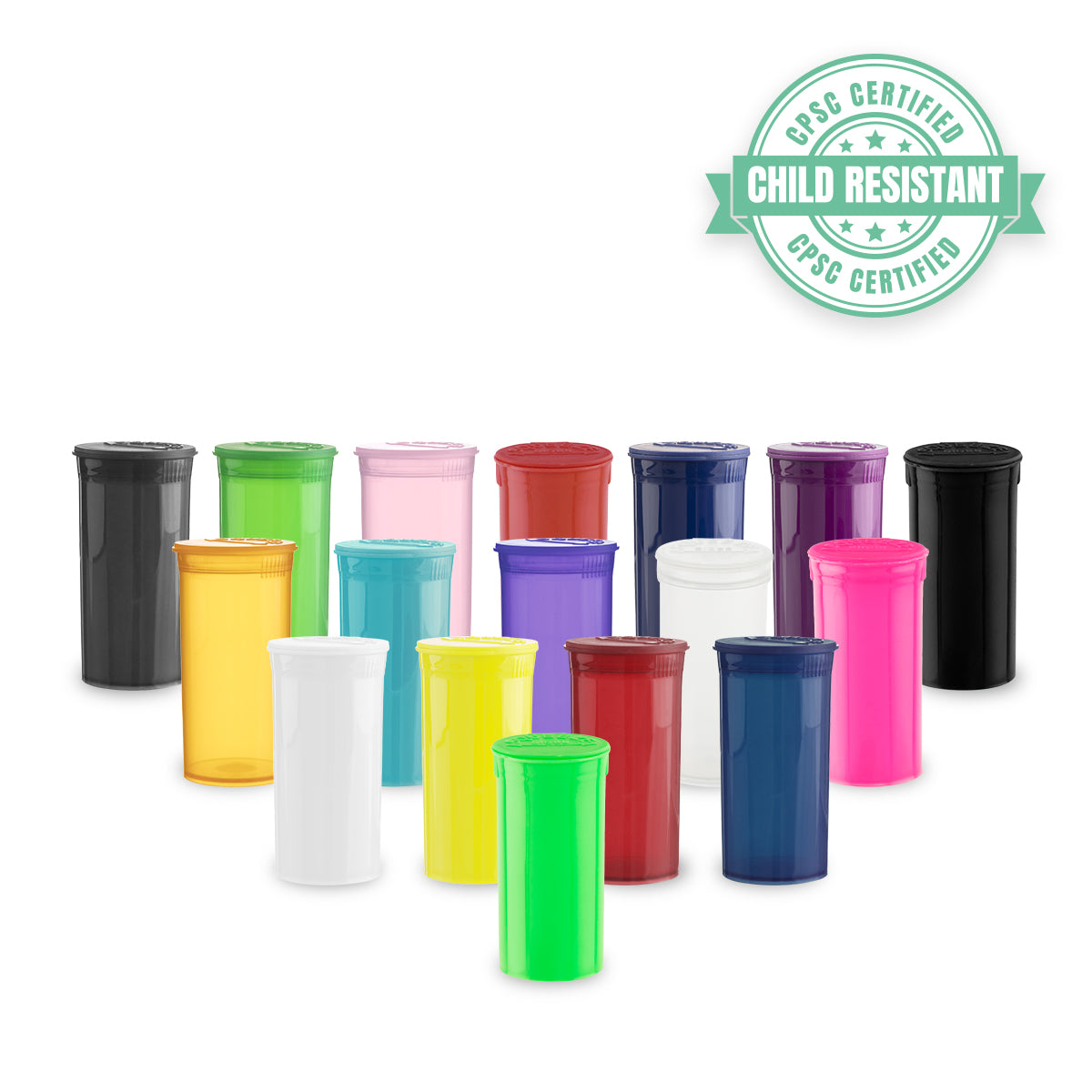 Child Resistant | PHILIPS RX™ Various Colors Pop Top Bottles | 13dr - 2g - 315 Count Child Resistant Pop Top Bottle Philips RX