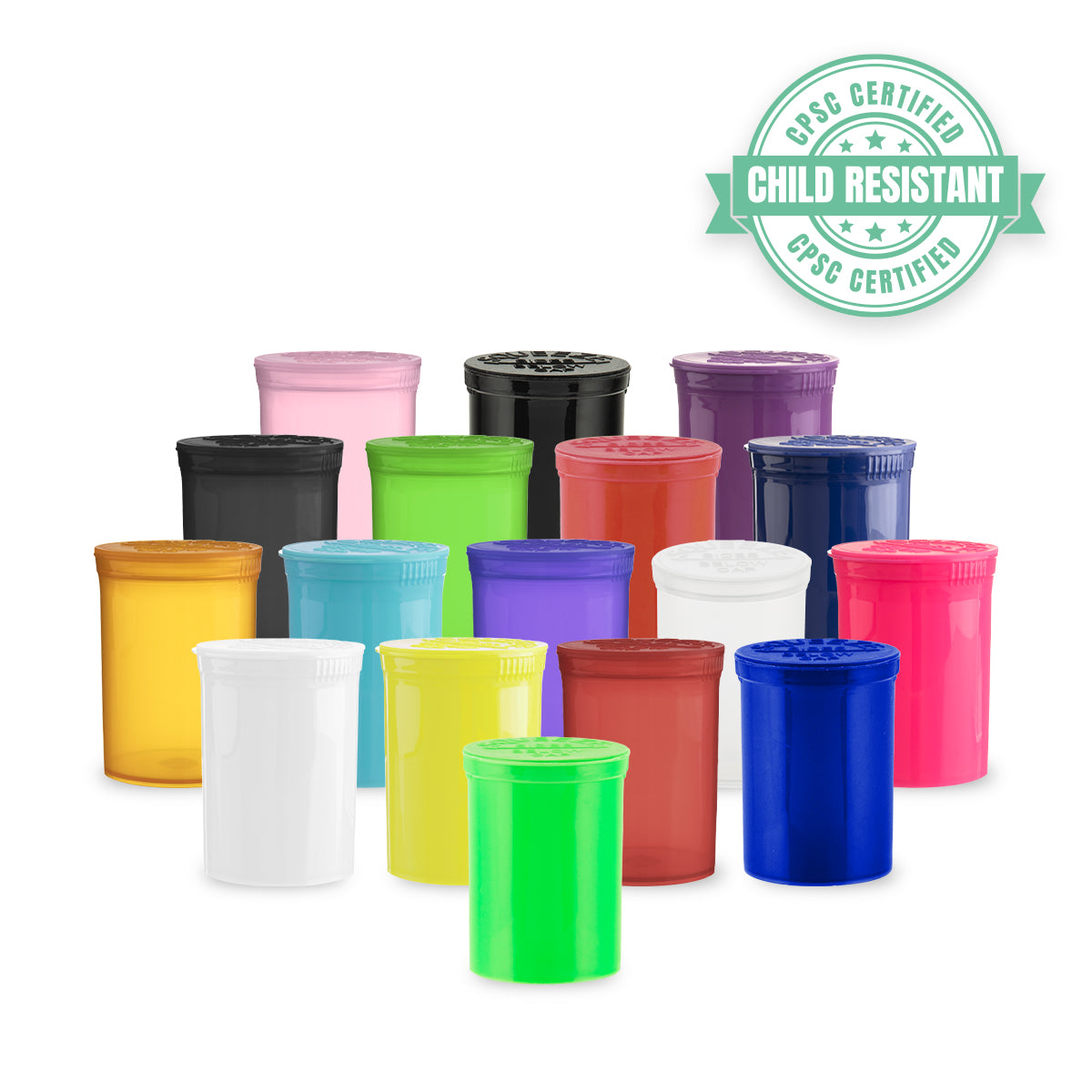 Child Resistant | PHILIPS RX™ Various Colors Pop Top Bottles | 30dr - 7g - 150 Count Child Resistant Pop Top Bottle Philips RX