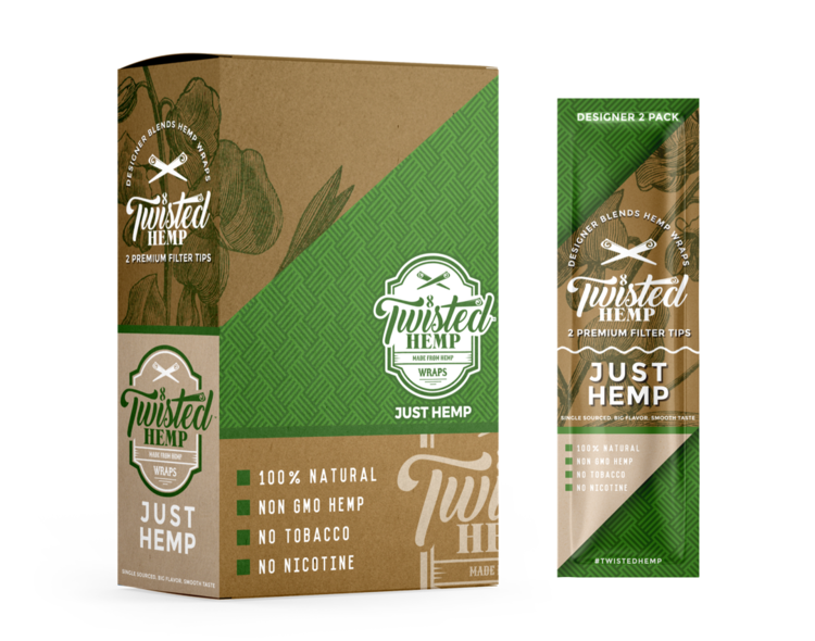 Twisted Hemp™ | Hemp Blunt Wraps w/ Tips | 100mm - Just Hemp - 15 Count Hemp Wraps Twisted Hemp