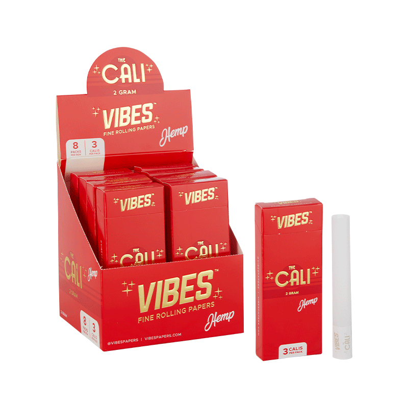 VIBES® | The CALI 2 Gram Pre-Rolled Cones | 110mm - Hemp - 8 Count Pre-Rolled Cones Vibes