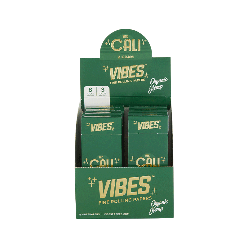 VIBES® | The CALI 2 Gram Pre-Rolled Cones | 110mm - Organic Hemp - 8 Count Pre-Rolled Cones Vibes