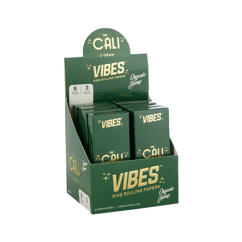 VIBES® | The CALI 2 Gram Pre-Rolled Cones | 110mm - Organic Hemp - 8 Count Pre-Rolled Cones Vibes