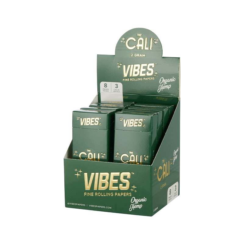 VIBES® | The CALI 2 Gram Pre-Rolled Cones | 110mm - Organic Hemp - 8 Count Pre-Rolled Cones Vibes