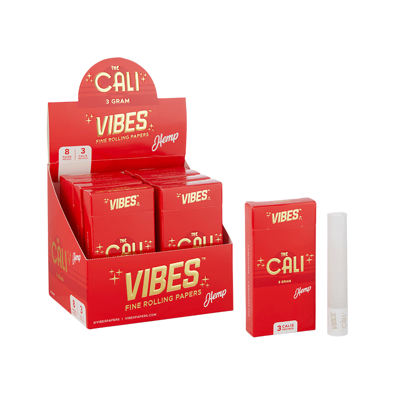 VIBES® | The CALI 3 Gram Pre-Rolled Cones | 110mm - Hemp - 8 Count Pre-Rolled Cones Vibes