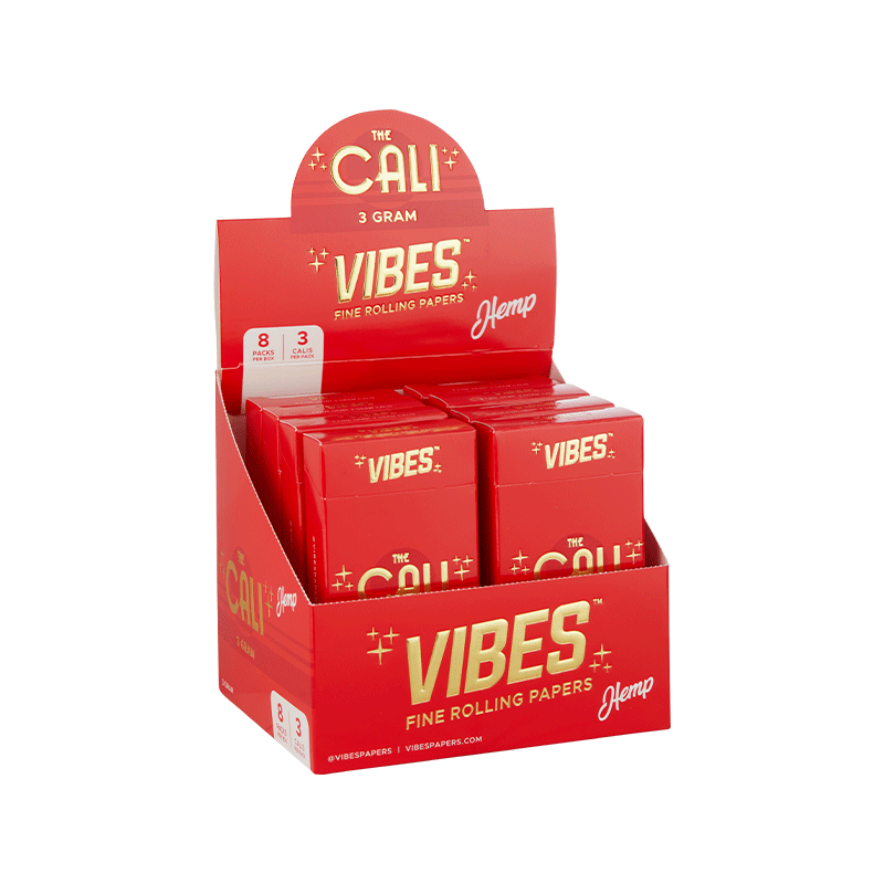 VIBES® | The CALI 3 Gram Pre-Rolled Cones | 110mm - Hemp - 8 Count Pre-Rolled Cones Vibes
