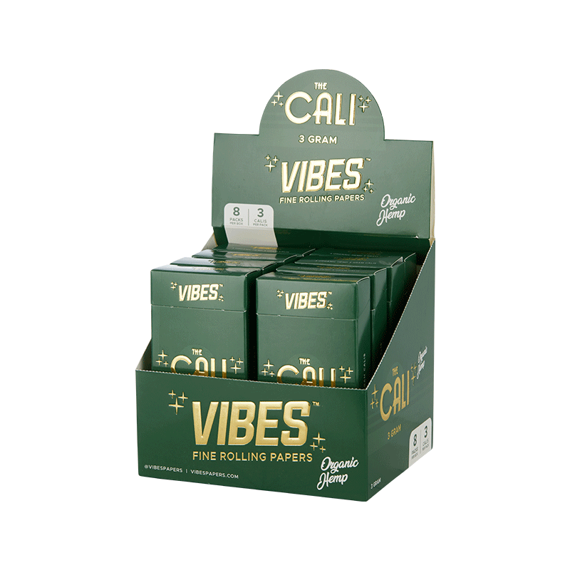 VIBES® | The CALI 3 Gram Pre-Rolled Cones | 110mm - Organic Hemp - 8 Count Pre-Rolled Cones Vibes