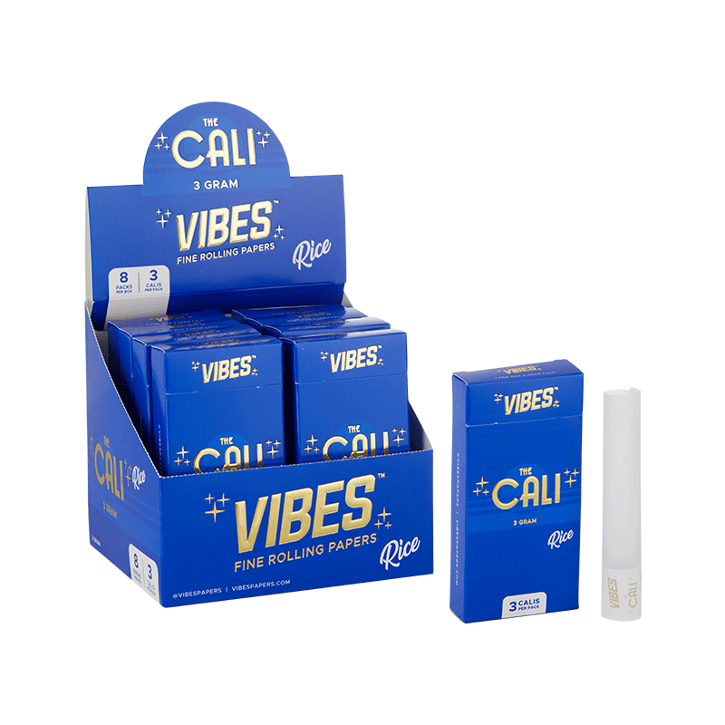 VIBES® | The CALI 3 Gram Pre-Rolled Cones | 110mm - Rice - 8 Count Pre-Rolled Cones Vibes