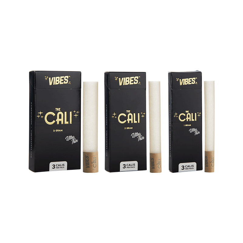VIBES® | The CALI 3 Gram Pre-Rolled Cones | 110mm - Ultra Thin - 8 Count Pre-Rolled Cones Vibes