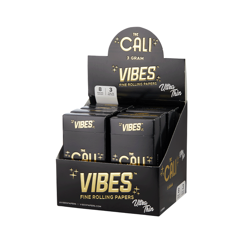 VIBES® | The CALI 3 Gram Pre-Rolled Cones | 110mm - Ultra Thin - 8 Count Pre-Rolled Cones Vibes
