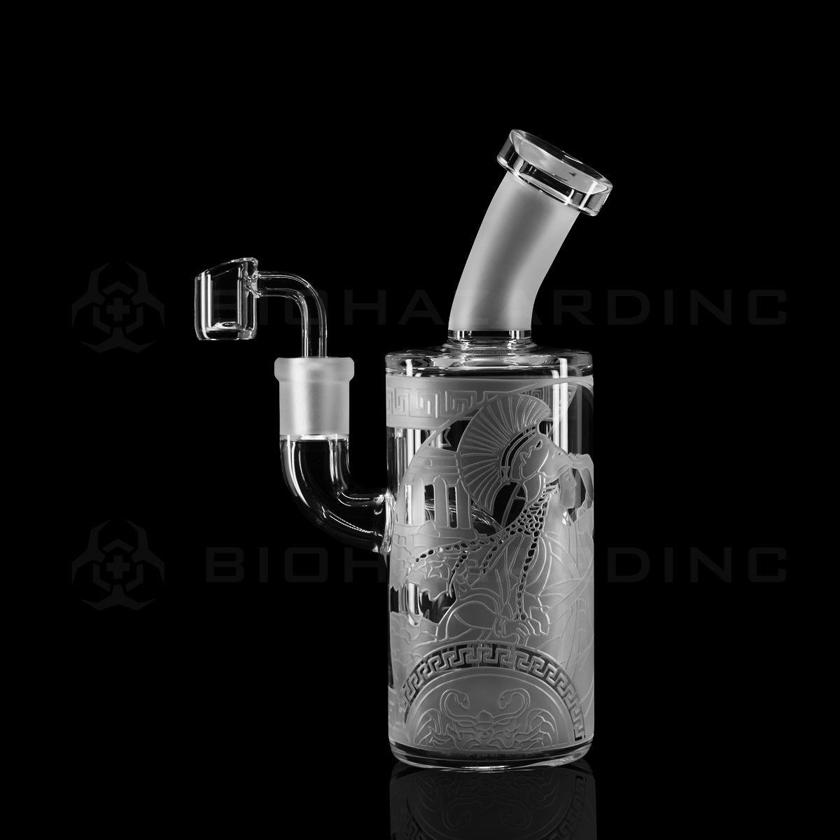 Dab Rig | Deep Etched Banger Hanger | 8" - Athena Design Glass Dab Rig Biohazard Inc