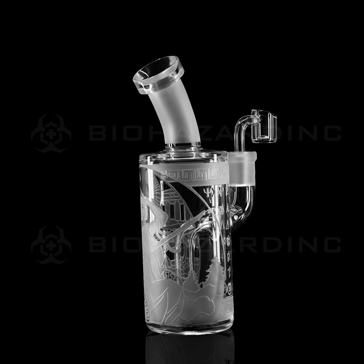 Dab Rig | Deep Etched Banger Hanger | 8" - Athena Design Glass Dab Rig Biohazard Inc
