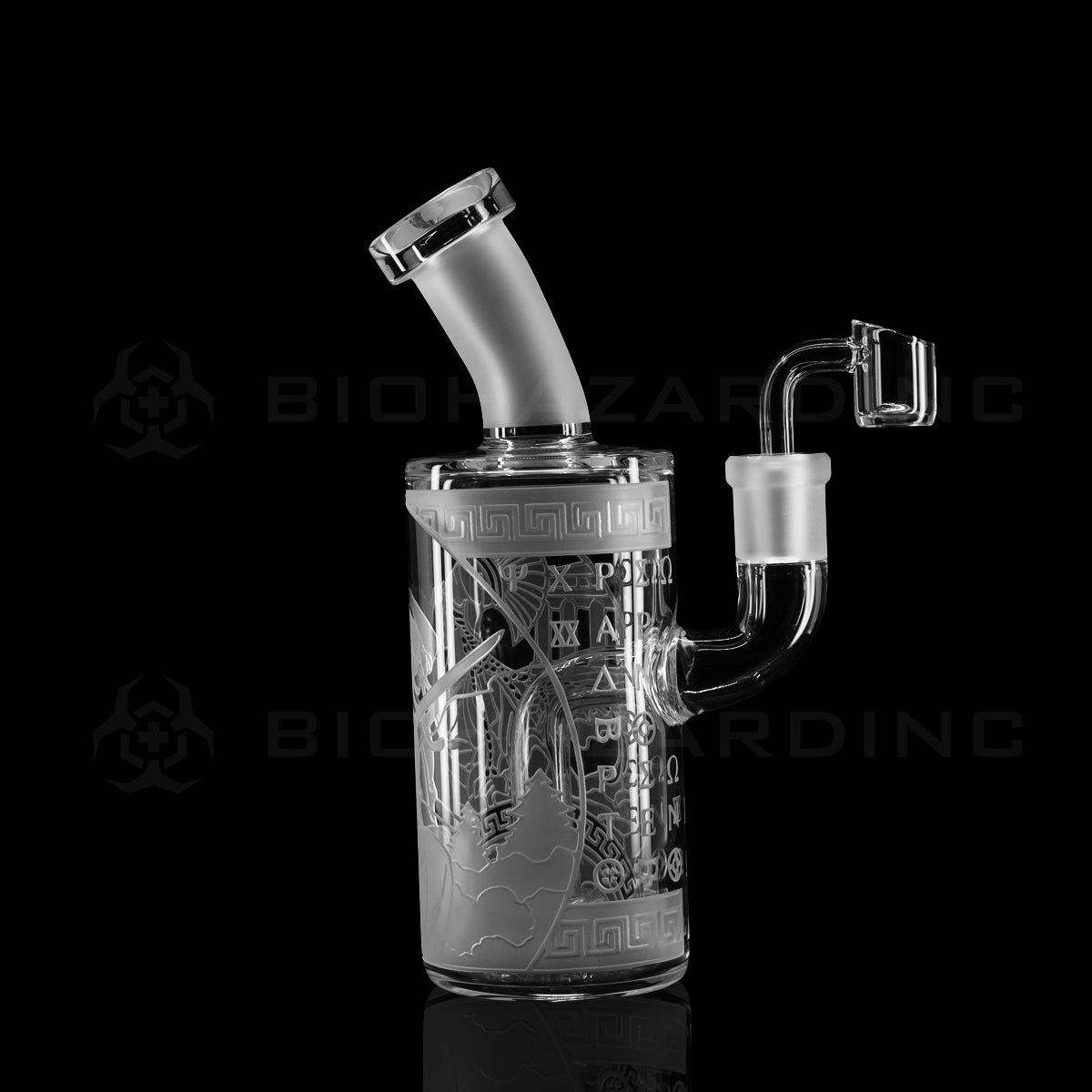 Dab Rig | Deep Etched Banger Hanger | 8" - Athena Design Glass Dab Rig Biohazard Inc