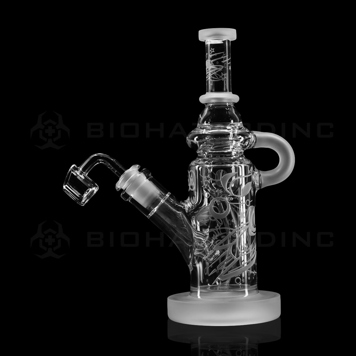 Dab Rig | Deep Etched Recycler | 9" - Space Odyssey Design Glass Dab Rig Biohazard Inc