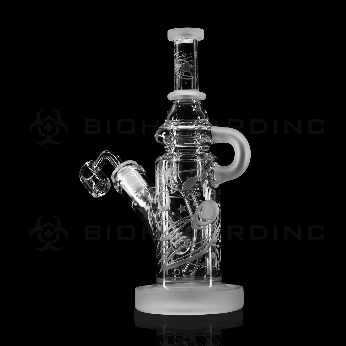 Dab Rig | Deep Etched Recycler | 9" - Space Odyssey Design Glass Dab Rig Biohazard Inc