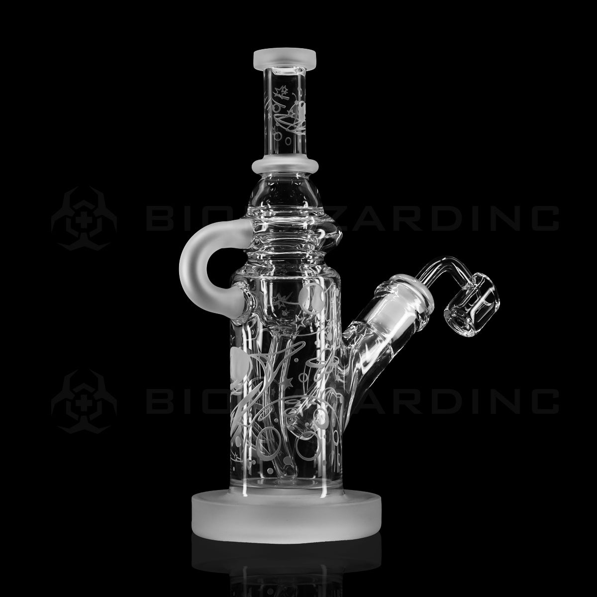 Dab Rig | Deep Etched Recycler | 9" - Space Odyssey Design Glass Dab Rig Biohazard Inc