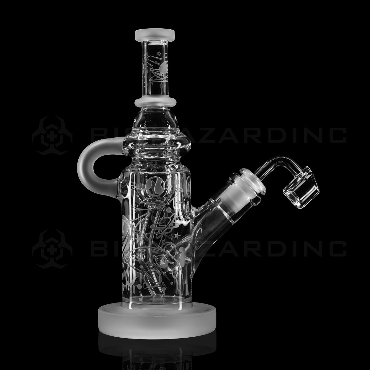 Dab Rig | Deep Etched Recycler | 9" - Space Odyssey Design Glass Dab Rig Biohazard Inc