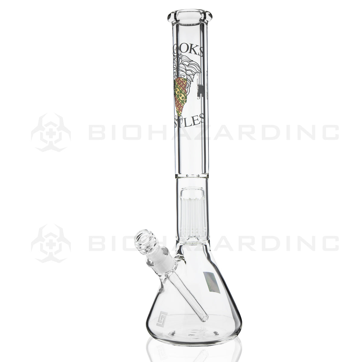 Crooks & Castles x PURE Glass | 10-Arm Tree Percolator Heavy Beaker Water Pipe | 18" - 19mm - Clear Glass Bong Pure Glass   