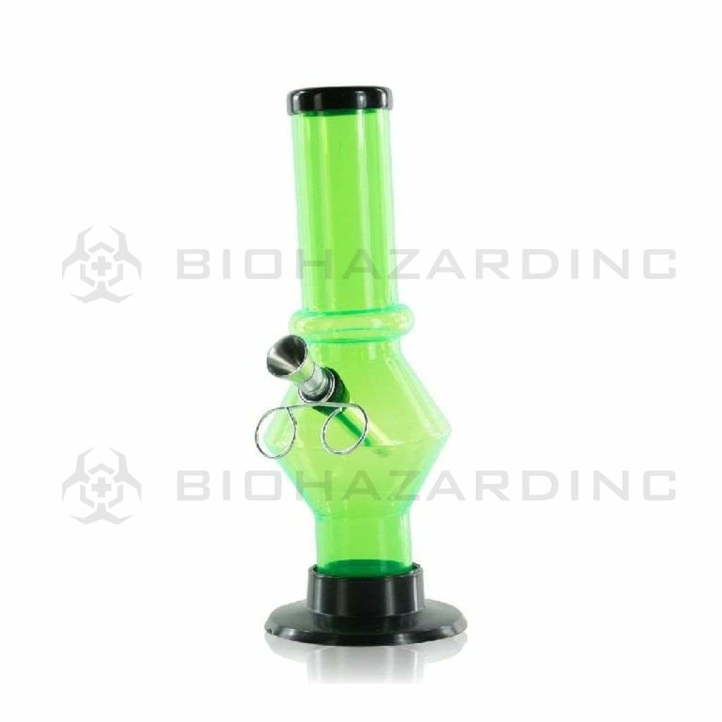 Acrylic | Plastic Water Pipe w/ Pull Out Bowl | 8" - Slide - Mix Colors Acrylic Bong Biohazard Inc   