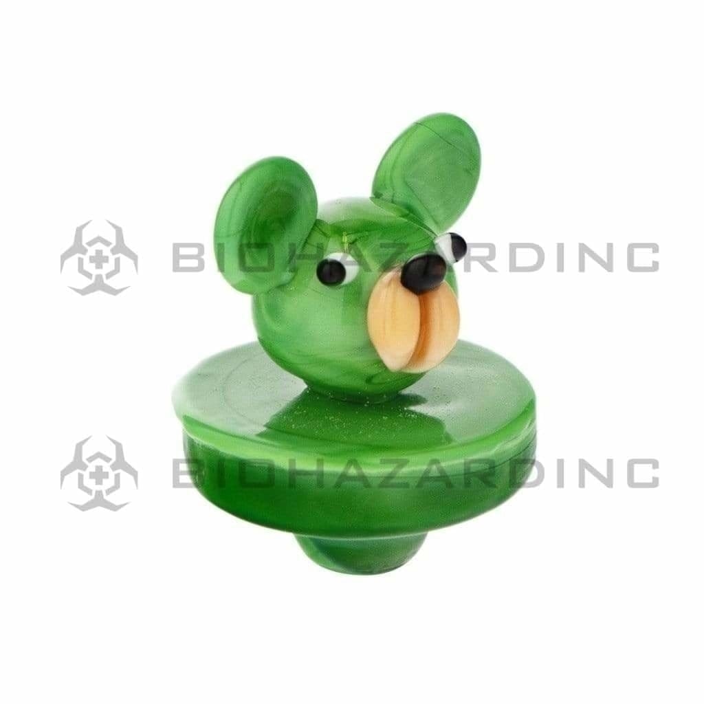 Novelty | Green Bear Glass Carb Cap Carb Cap Biohazard Inc