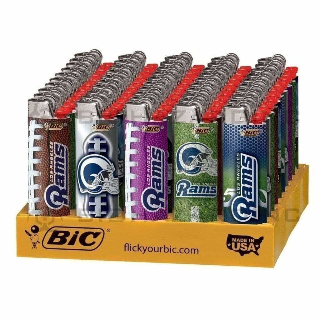 BIC® | 'Retail Display' NFL LA Rams Special Edition Lighters | 50 Count Lighters BIC Biohazard Inc