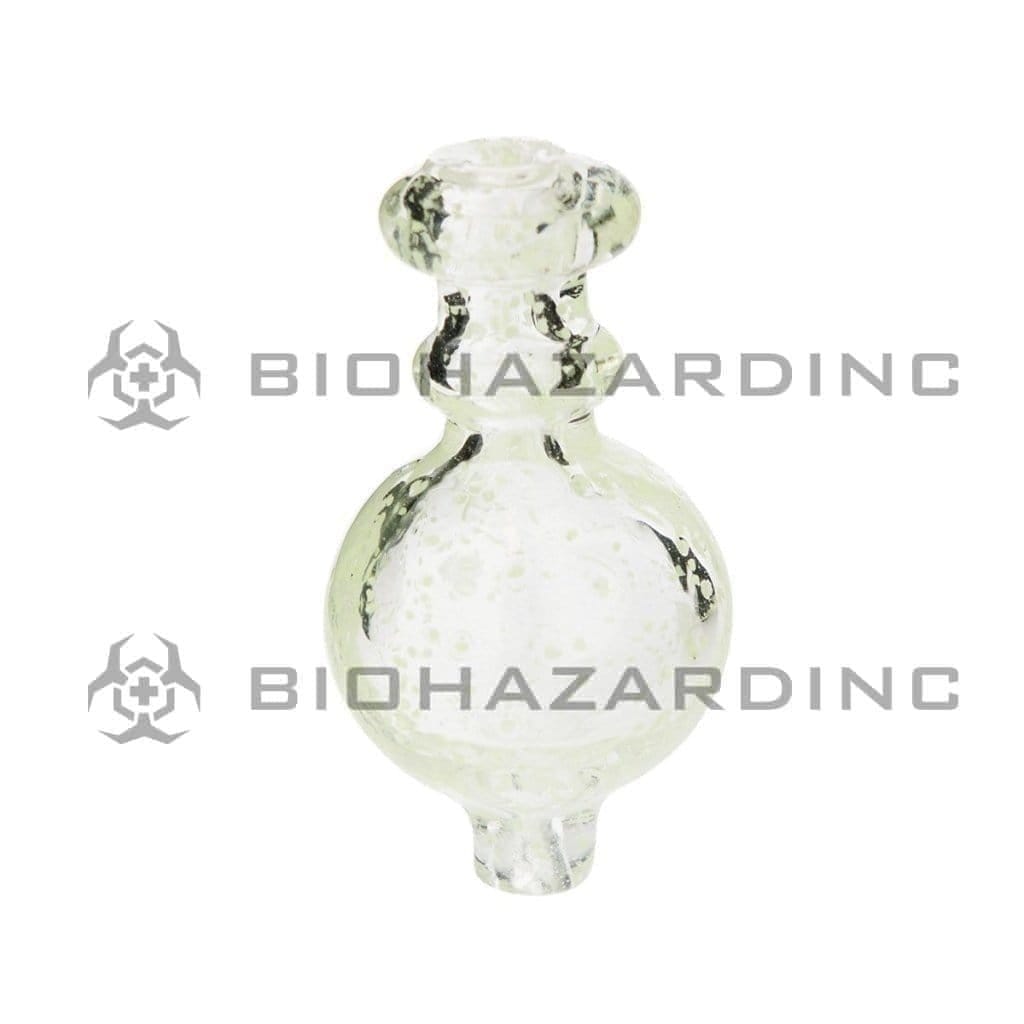 Carb Cap | Glow in the Dark Flecked Glass Bubble Carb Cap | Various Colors Carb Cap Biohazard Inc Clear