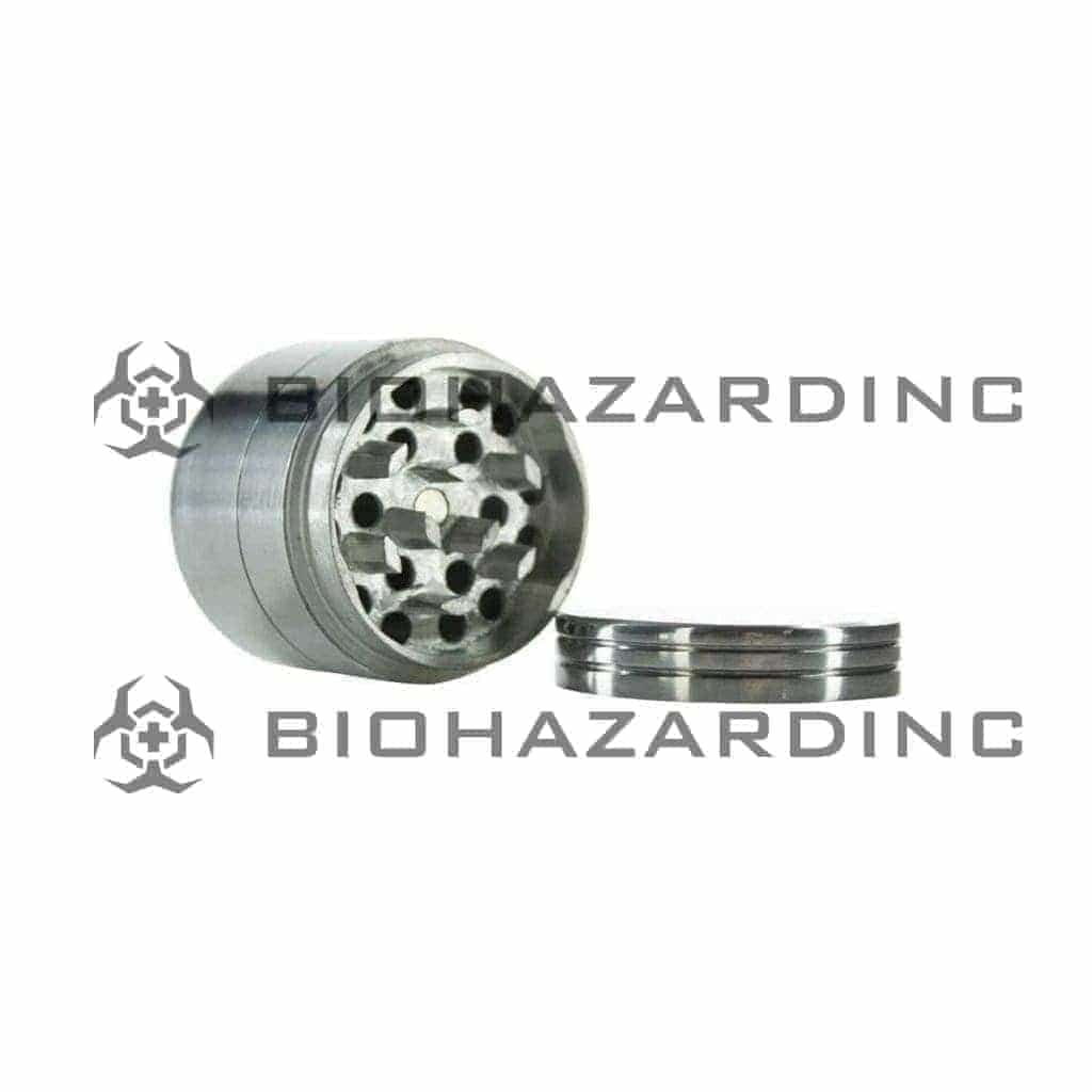 Grinder | Metal Grinder | 4 Piece - 45mm - Silver Metal Grinder Biohazard Inc