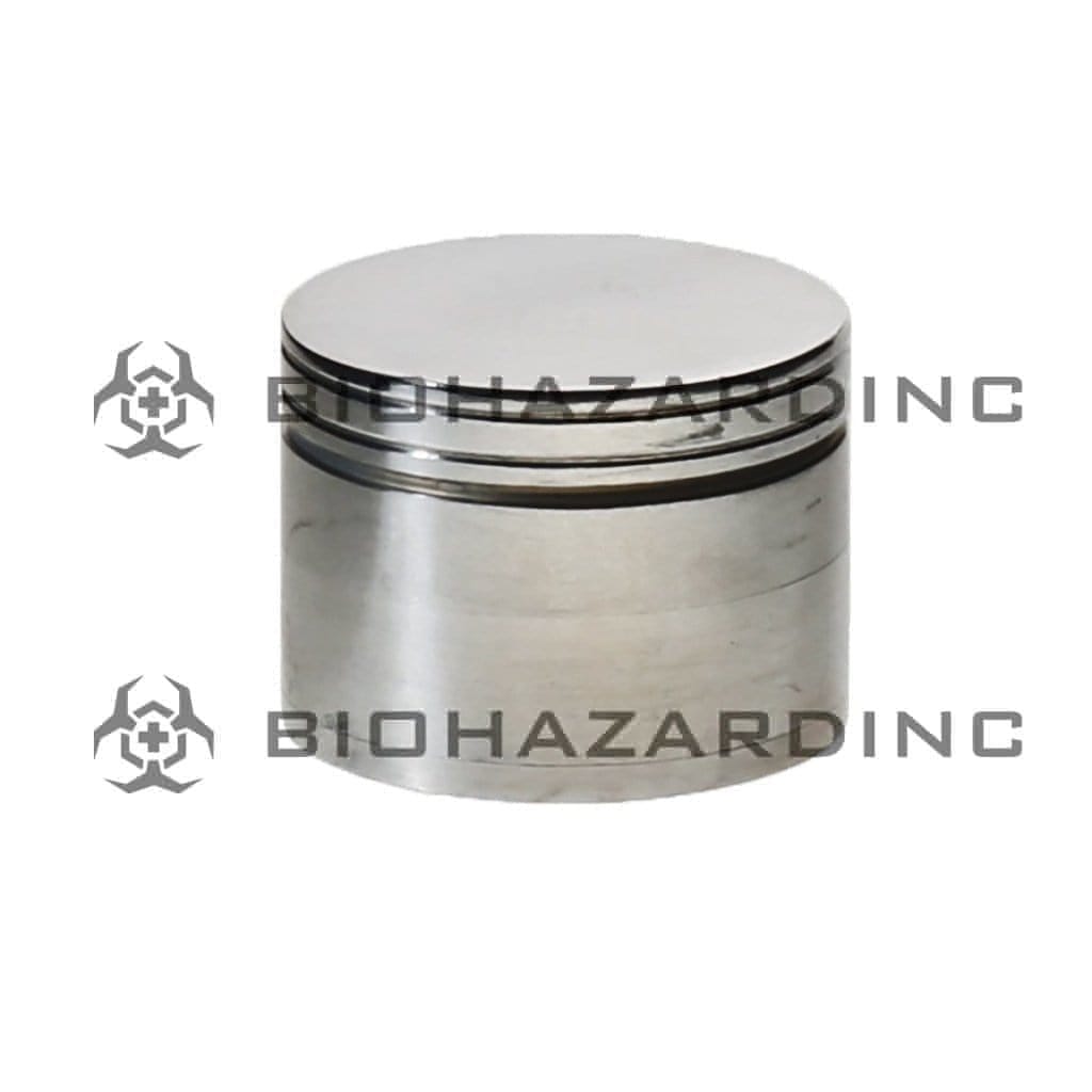 Grinder | Metal Grinder | 4 Piece - 50mm - Silver Metal Grinder Biohazard Inc