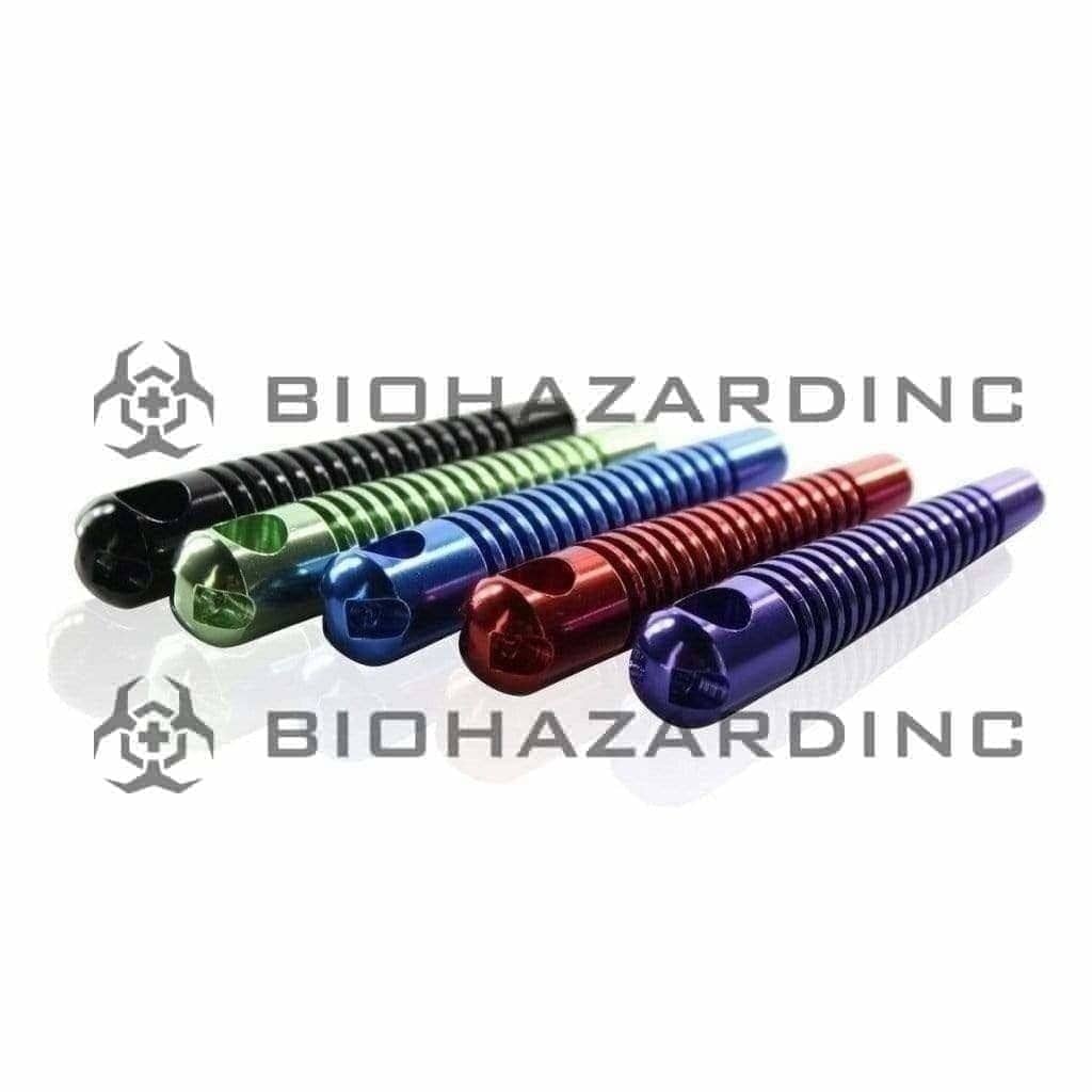 Hand Pipe | Metal Skeleton Dry | 3.75" - Metal - Assorted Colors Metal Hand Pipe Biohazard Inc   