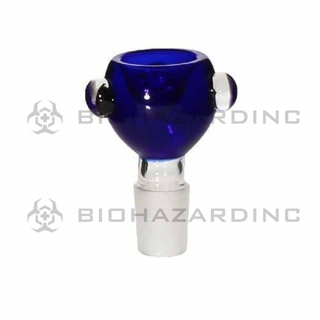 Bowl | Blue Bowl | 19mm - Blue - 10 Count Glass Bowl Biohazard Inc   
