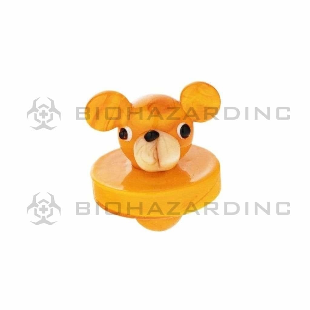 Novelty | Bear Glass Carb Cap | Various Colors Carb Cap Biohazard Inc Orange