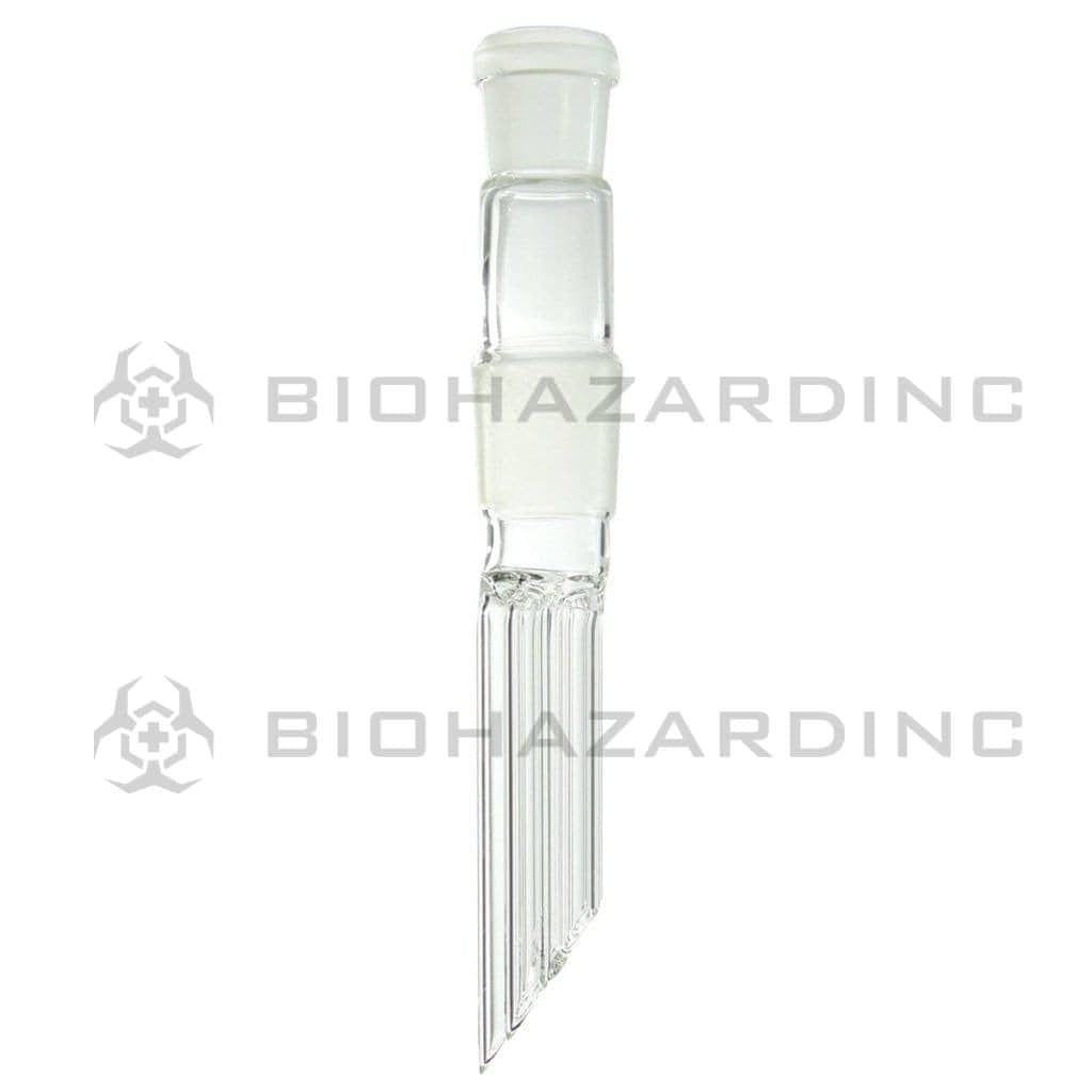 Downstem | Slanted 5-Arm Tree - 29.2mm Joint / 19mm Bowl | 3" - Clear Glass Downstem Biohazard Inc   