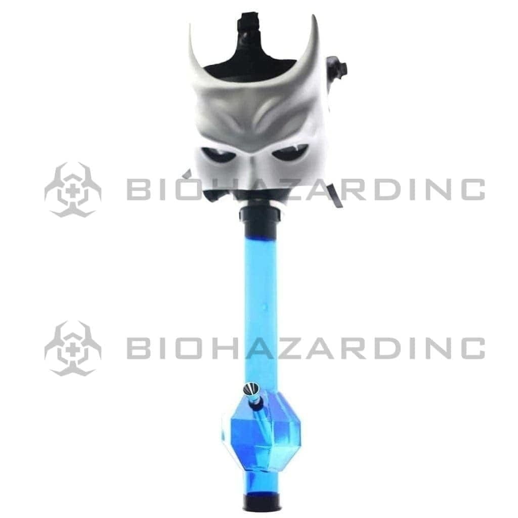 Gas Mask | Bat White Mask Steamroller | 12" - Acrylic - Assorted Colors Acrylic Bong with Gas Mask Biohazard Inc
