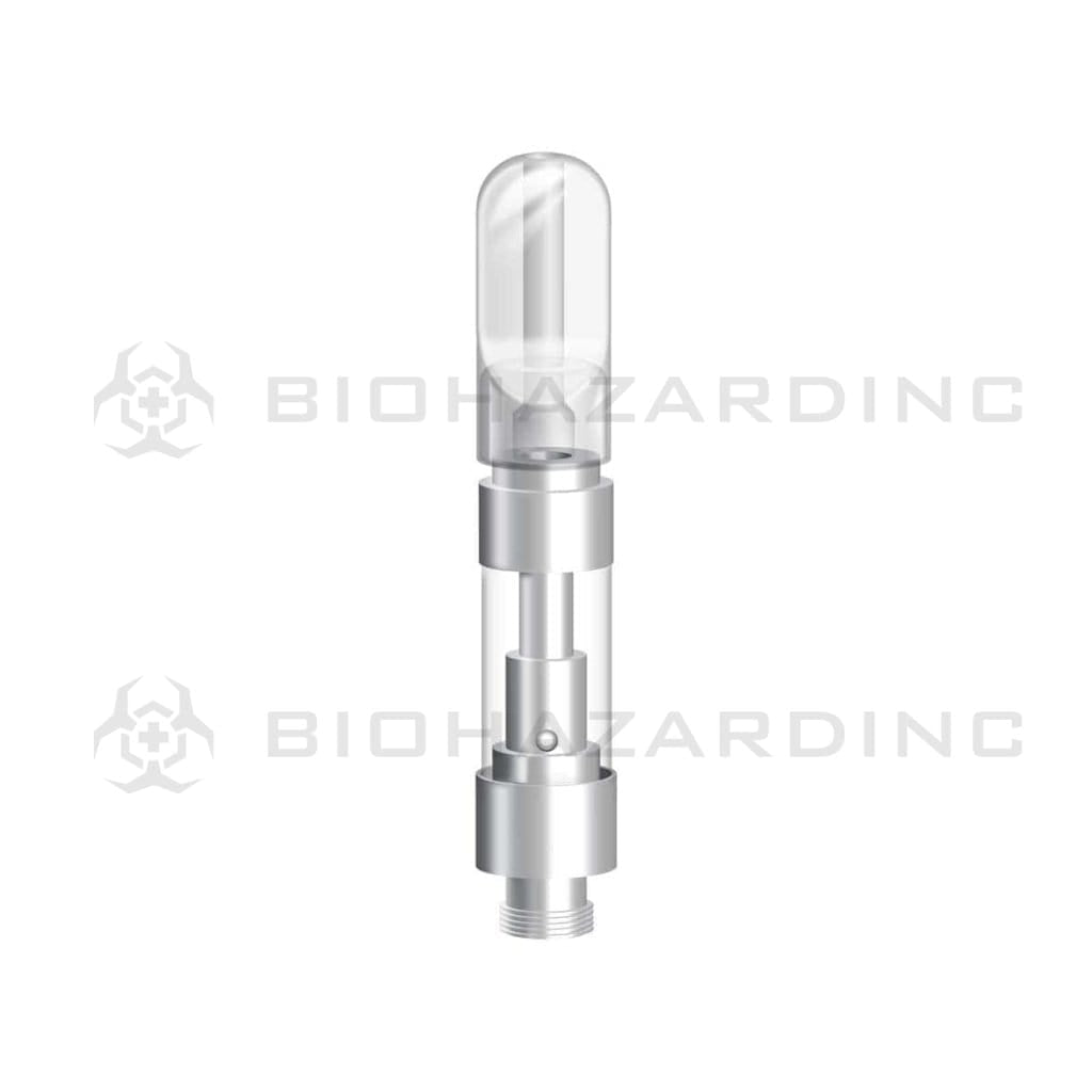 Glass / Metal Ceramic Coil .5ml Cartridge w/ Plastic Mouthtip - 100 Count Vape Cartridge Biohazard Inc   