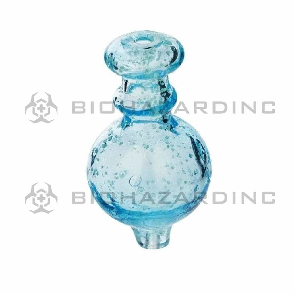 Carb Cap | Glow in the Dark Flecked Glass Bubble Carb Cap | Various Colors Carb Cap Biohazard Inc Blue
