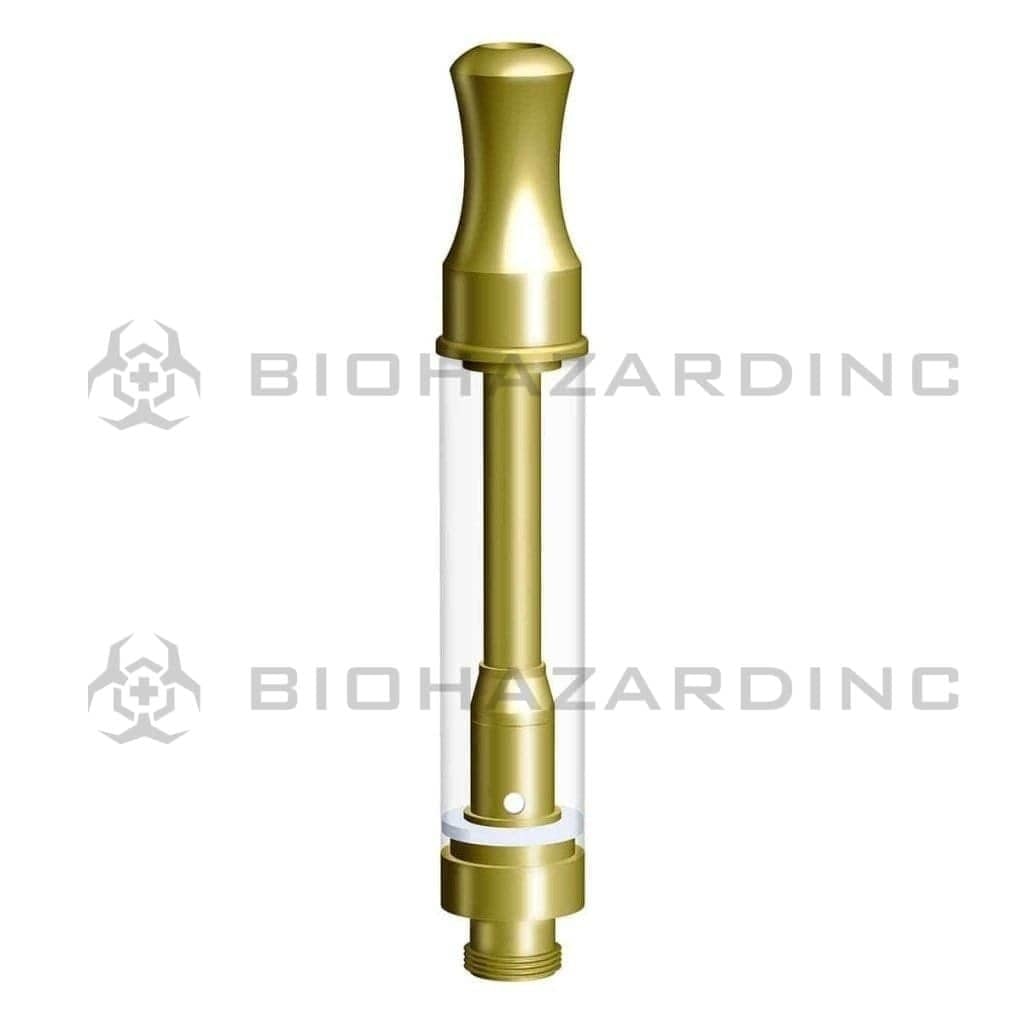 Gold Glass / Metal Ceramic Coil 1ml Cartridge w/ Round Mouth Tip - 100 Count Vape Cartridge Biohazard Inc   