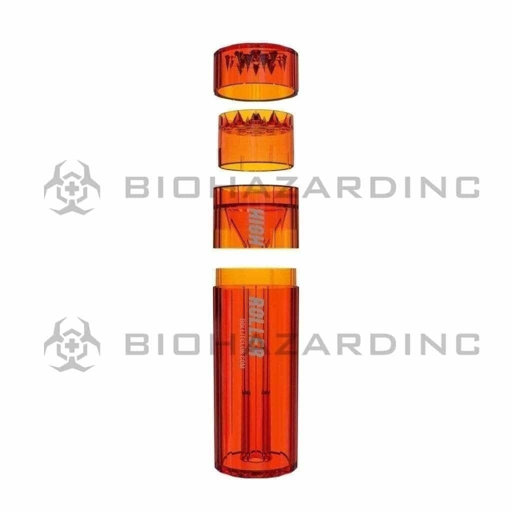 High Roller | Grinder & Cone Filler | 84mm - Various Colors Plastic Grinder High Roller Red  
