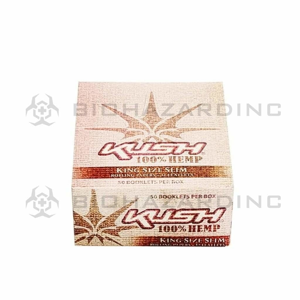 KUSH® | 'Retail Display' 100% Hemp Rolling Papers King Slim | 110mm - Hemp Paper - 50 Count Rolling Papers Kush   