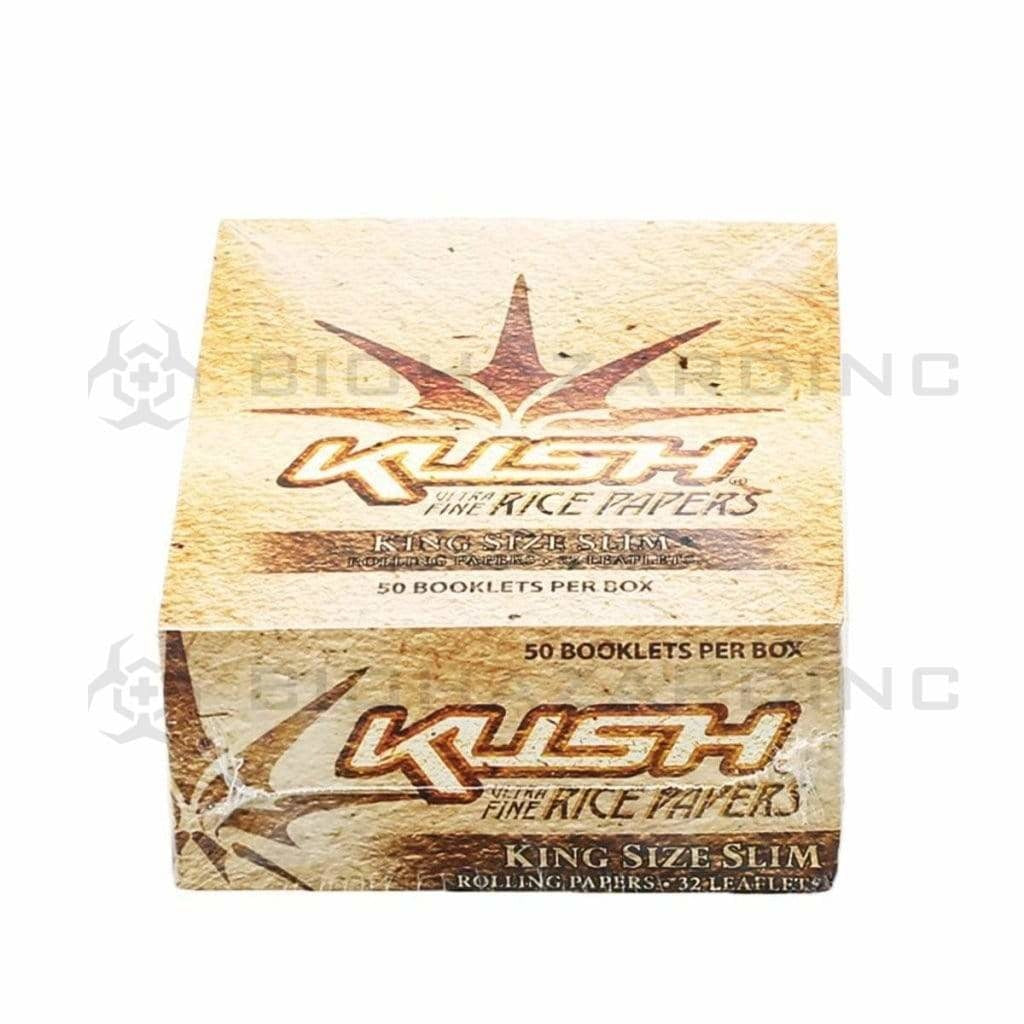 KUSH® | 'Retail Display' Ultra Fine Rice Rolling Papers | Rice Paper - Various Sizes Rolling Papers Kush King Slim - 110mm - 50 Count  