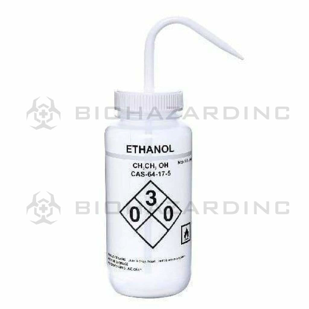 LDPE Premium Labeled Wash Bottles - Ethanol 500 ml Wash Bottles LDPE Bottles